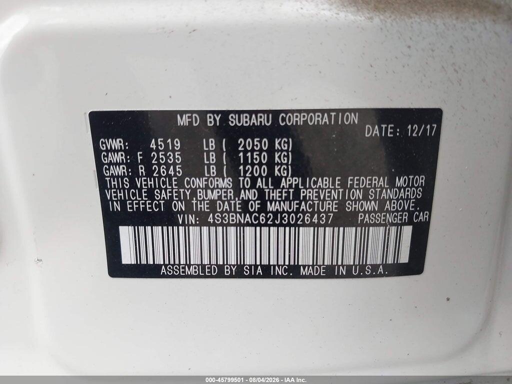 4S3BNAC62J3026437 2018 SUBARU LEGACY photo no. 9