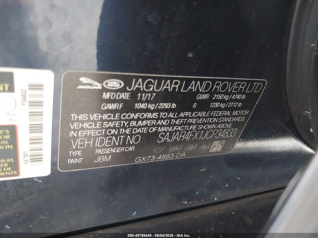 SAJAR4FX1JCP34833 2018 JAGUAR XE photo no. 9