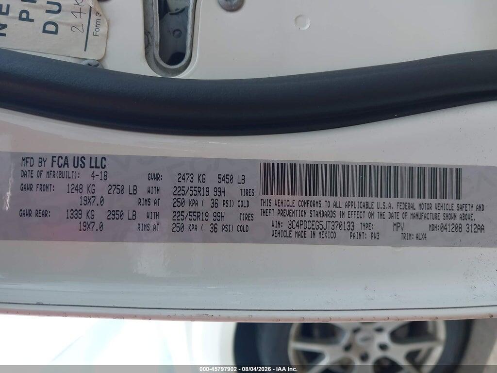 3C4PDCEG5JT370133 2018 DODGE JOURNEY photo no. 9