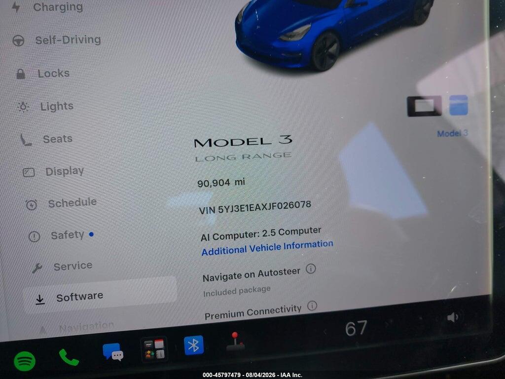 5YJ3E1EAXJF026078 2018 TESLA MODEL 3 photo no. 7