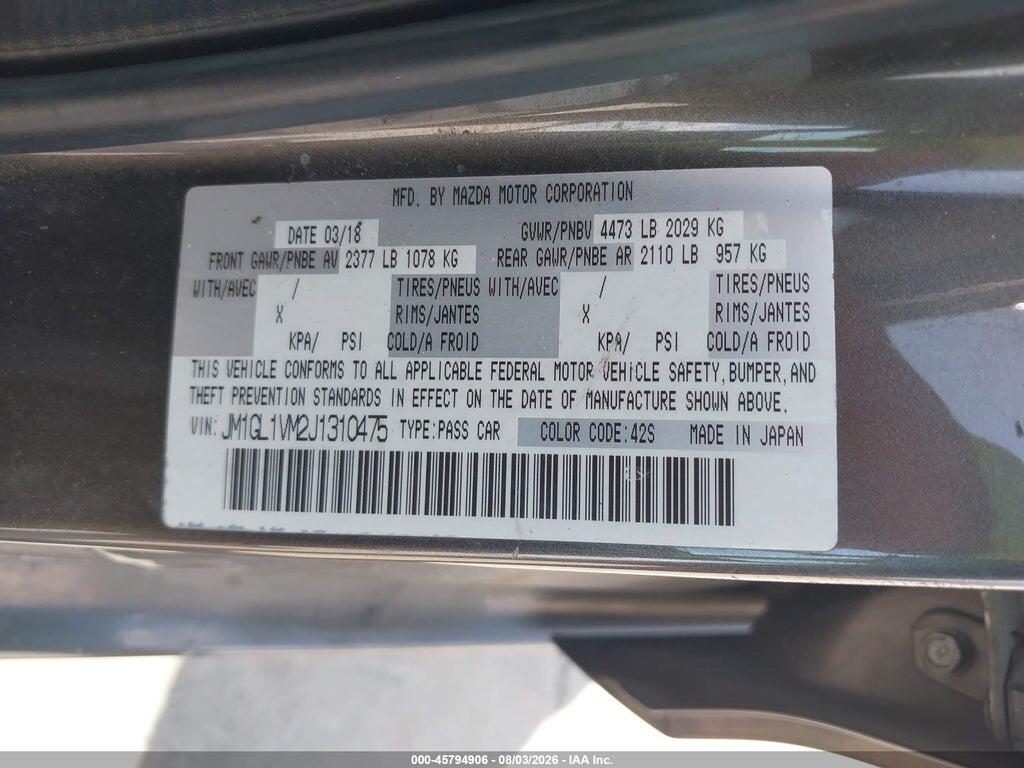 JM1GL1VM2J1310475 2018 MAZDA MAZDA6 photo no. 9