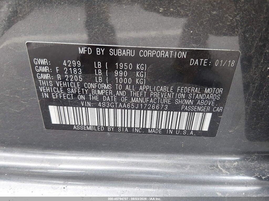 4S3GTAA65J1726673 2018 SUBARU IMPREZA photo no. 9