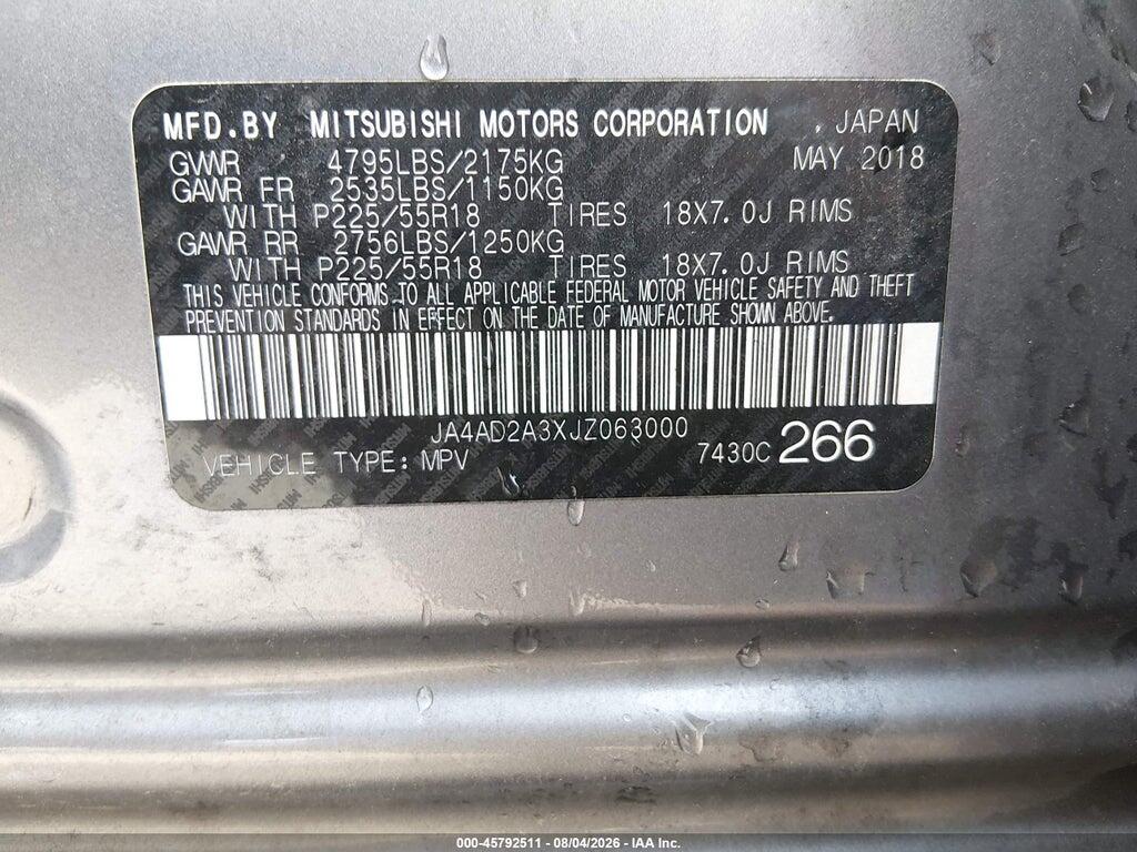 JA4AD2A3XJZ063000 2018 MITSUBISHI OUTLANDER photo no. 9