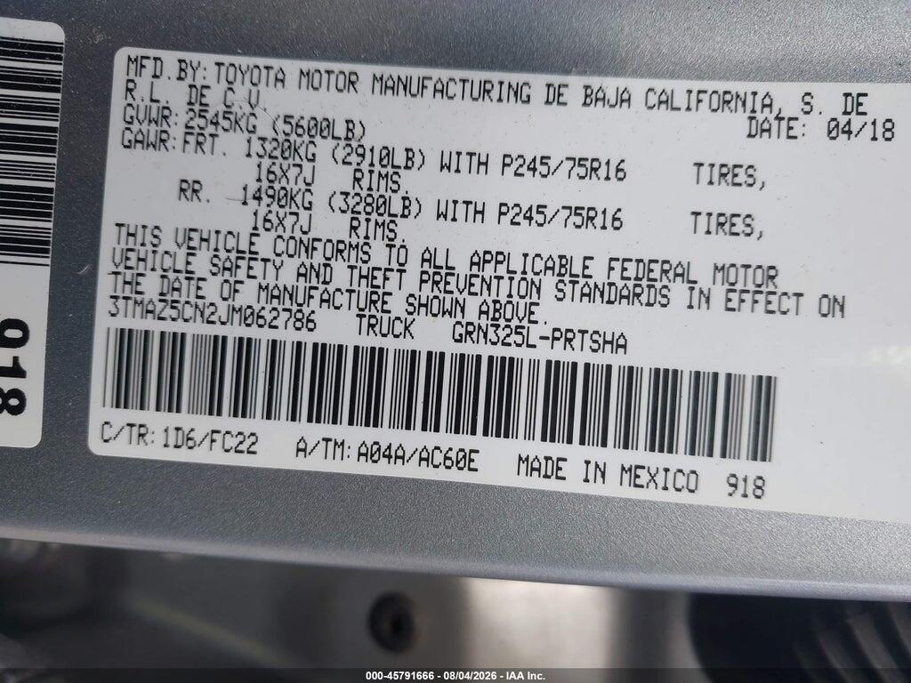 3TMAZ5CN2JM062786 2018 TOYOTA TACOMA photo no. 9