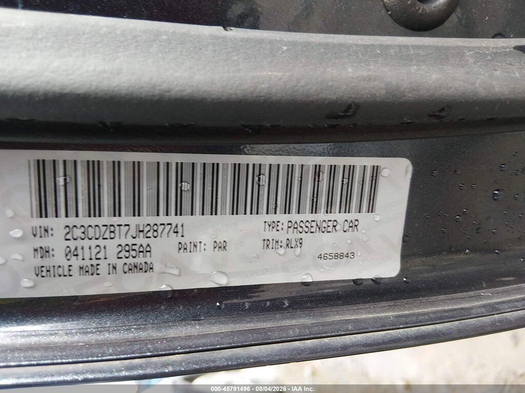 2C3CDZBT7JH287741 2018 DODGE CHALLENGER photo no. 9