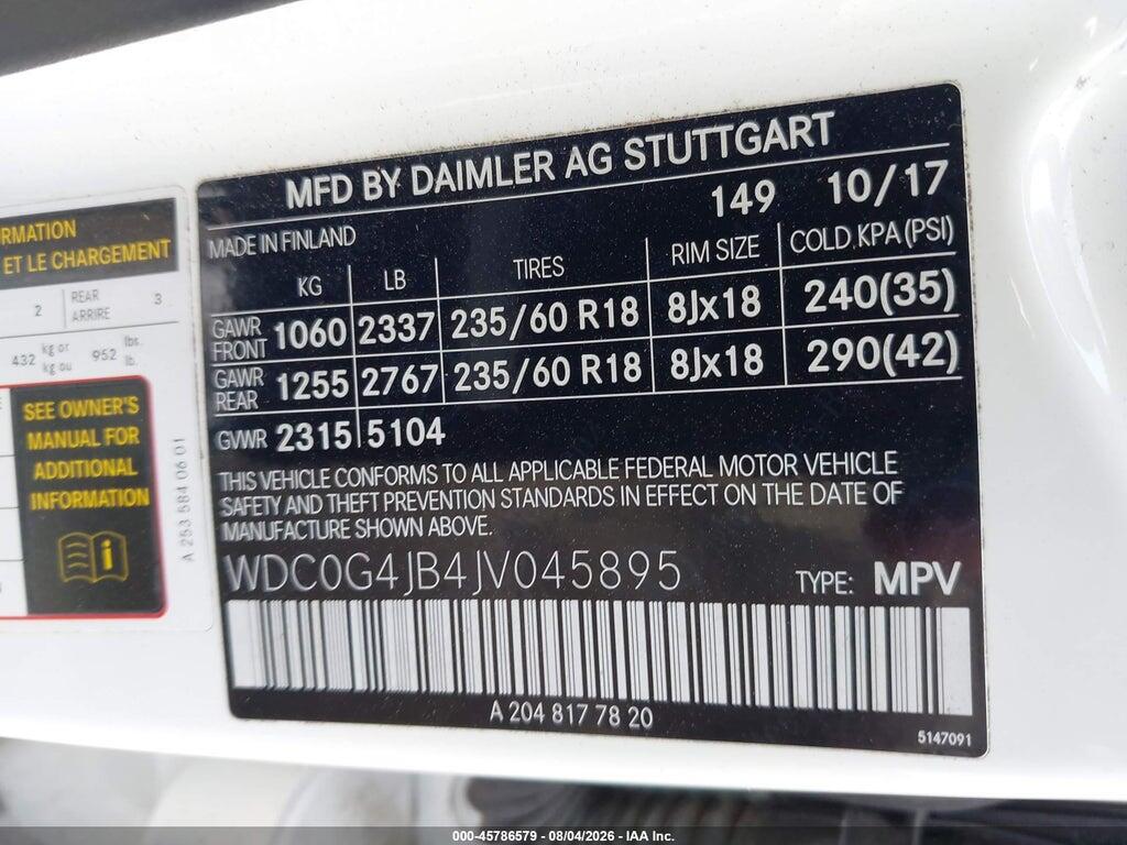 WDC0G4JB4JV045895 2018 MERCEDES-BENZ GLC 300 photo no. 9