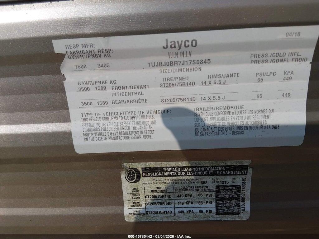 1UJBJ0BR7J17S0845 2018 JAYCO JAY FLIGHT photo no. 9