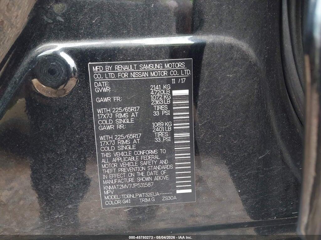 KNMAT2MV7JP531587 2018 NISSAN ROGUE photo no. 9