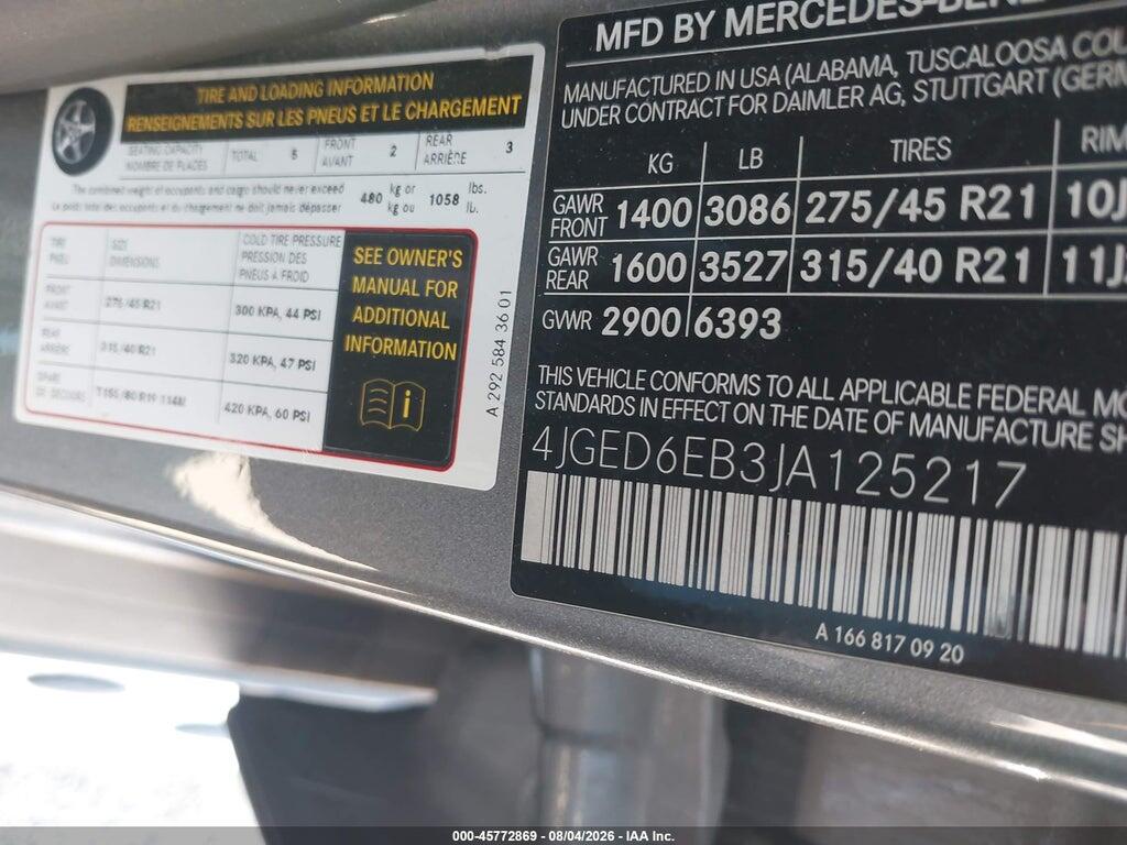 4JGED6EB3JA125217 2018 MERCEDES-BENZ AMG GLE 43 COUPE photo no. 9