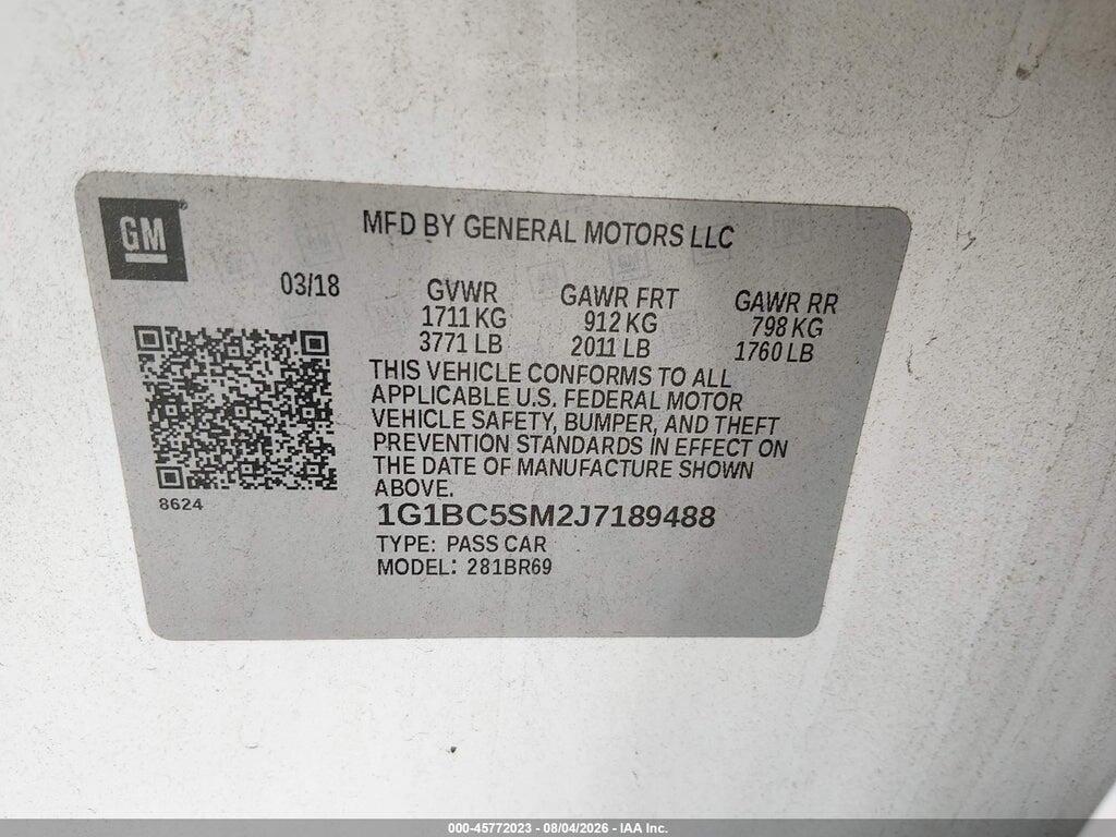 1G1BC5SM2J7189488 2018 CHEVROLET CRUZE photo no. 9
