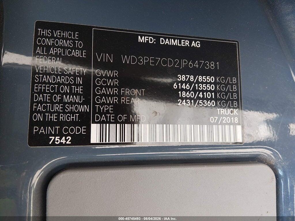 WD3PE7CD2JP647381 2018 MERCEDES-BENZ SPRINTER 2500 photo no. 9