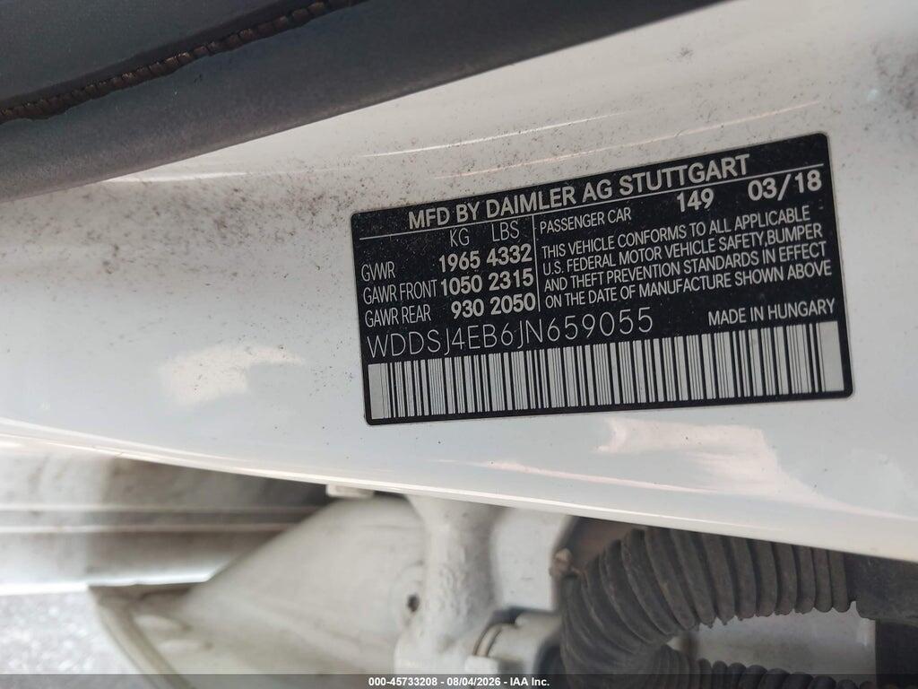 WDDSJ4EB6JN659055 2018 MERCEDES-BENZ CLA 250 photo no. 9