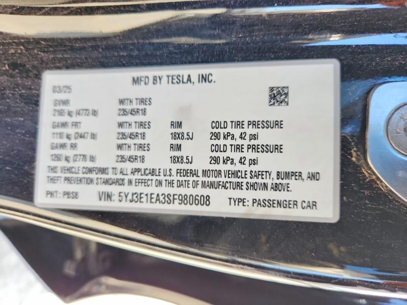 2025 TESLA MODEL 3 — Фото 12 из 12