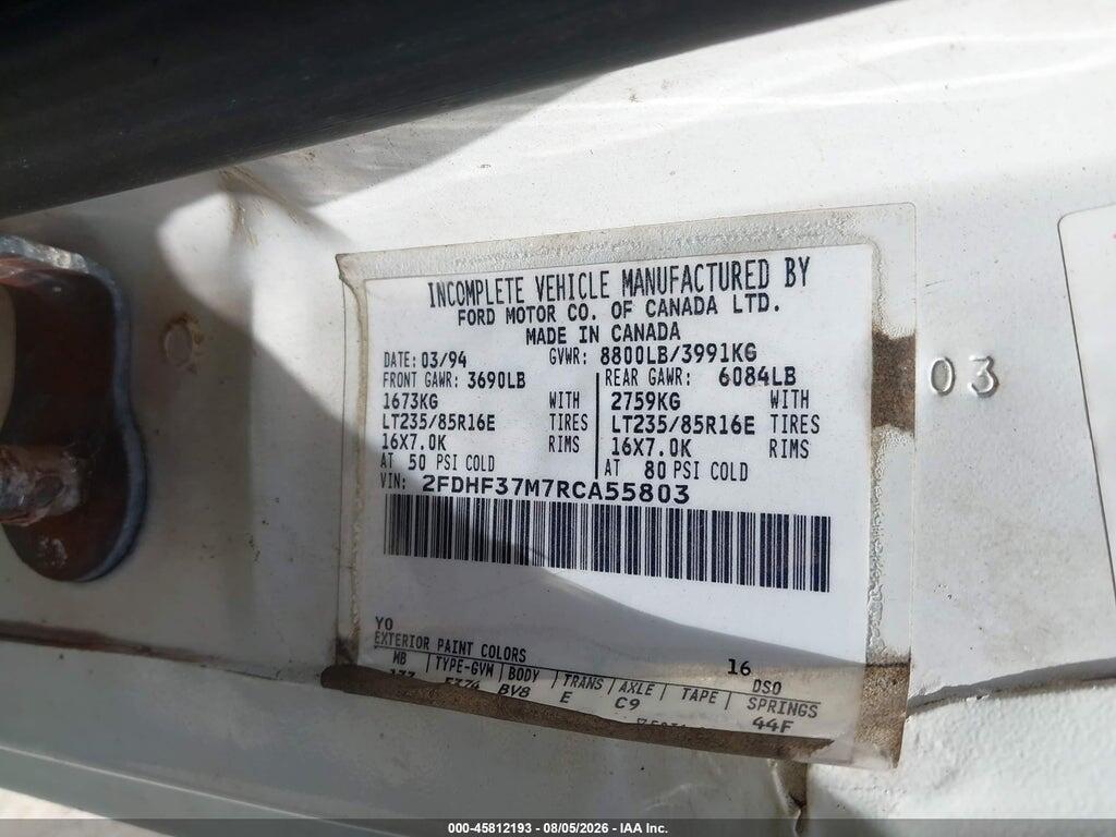 2FDHF37M7RCA55803 1994 FORD F350 photo no. 9