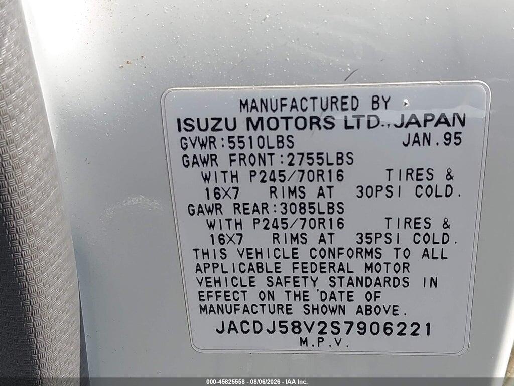 JACDJ58V2S7906221 1995 ISUZU TROOPER photo no. 9