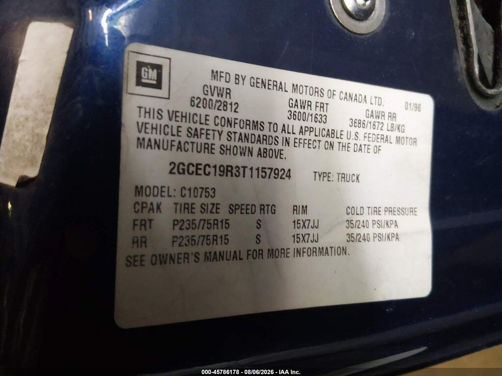2GCEC19R3T1157924 1996 CHEVROLET GMT-400 photo no. 9