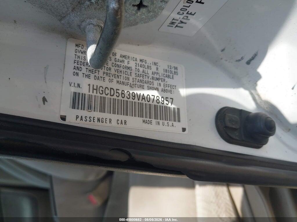 1HGCD5639VA078957 1997 HONDA ACCORD photo no. 9