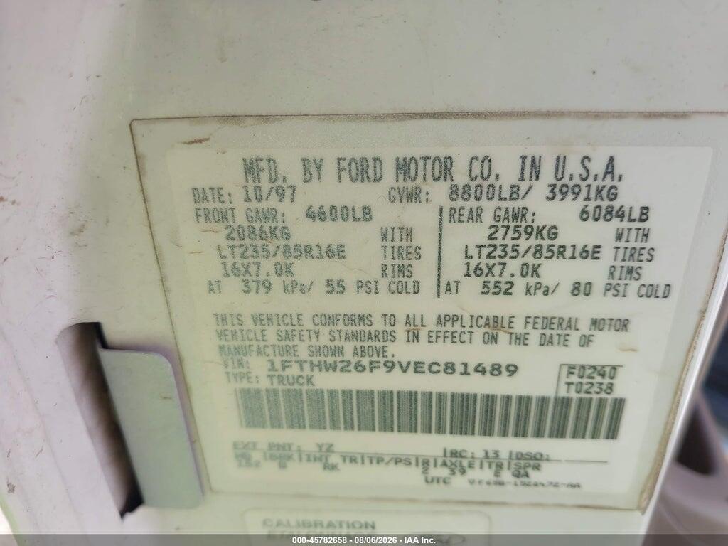 1FTHW26F9VEC81489 1997 FORD F-250 photo no. 9