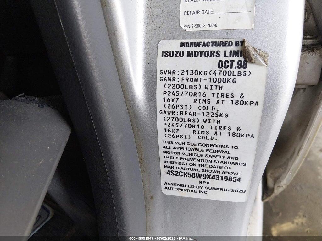 4S2CK58W9X4319854 1999 ISUZU RODEO photo no. 9