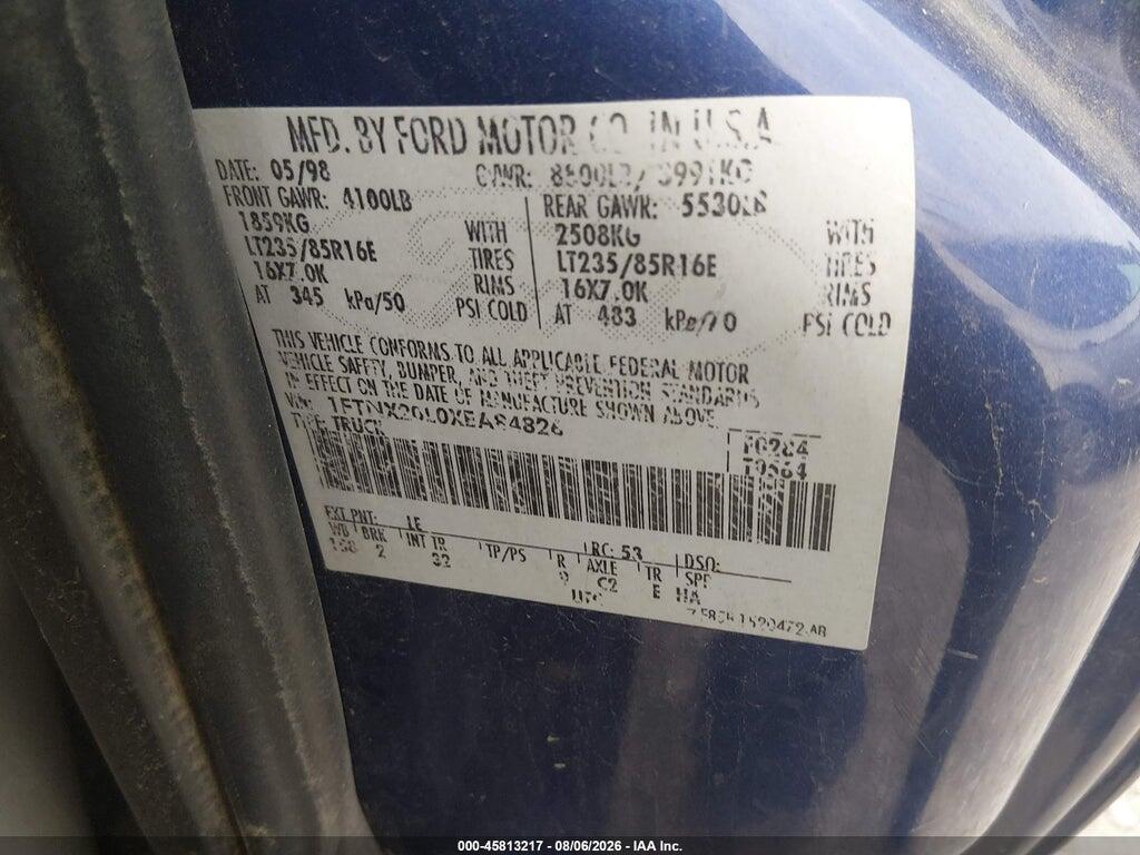 1FTNX20L0XEA84826 1999 FORD F-250 photo no. 9