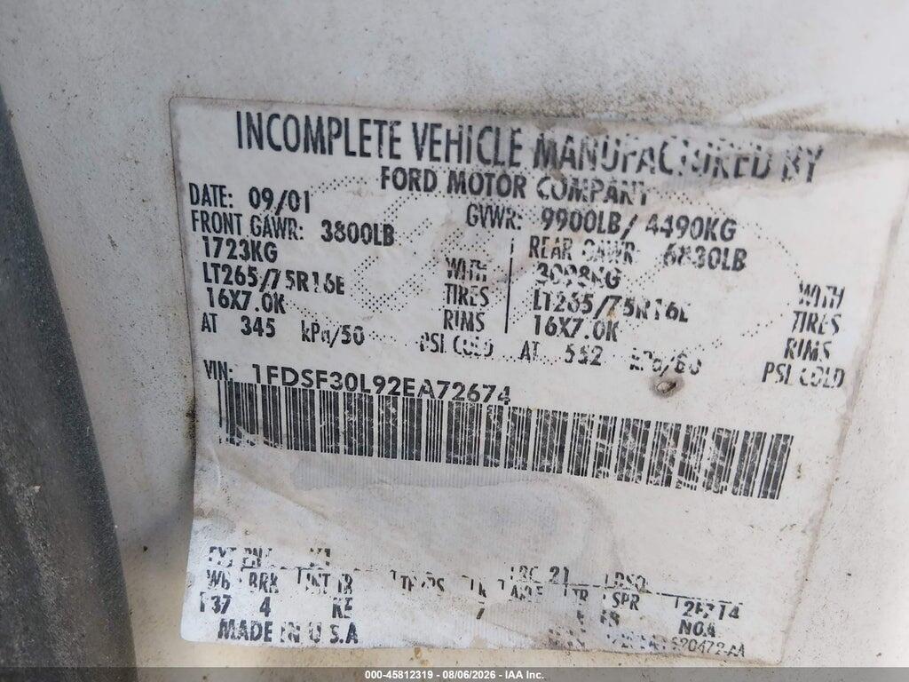 1FDSF30L92EA72674 2002 FORD F-350 photo no. 9