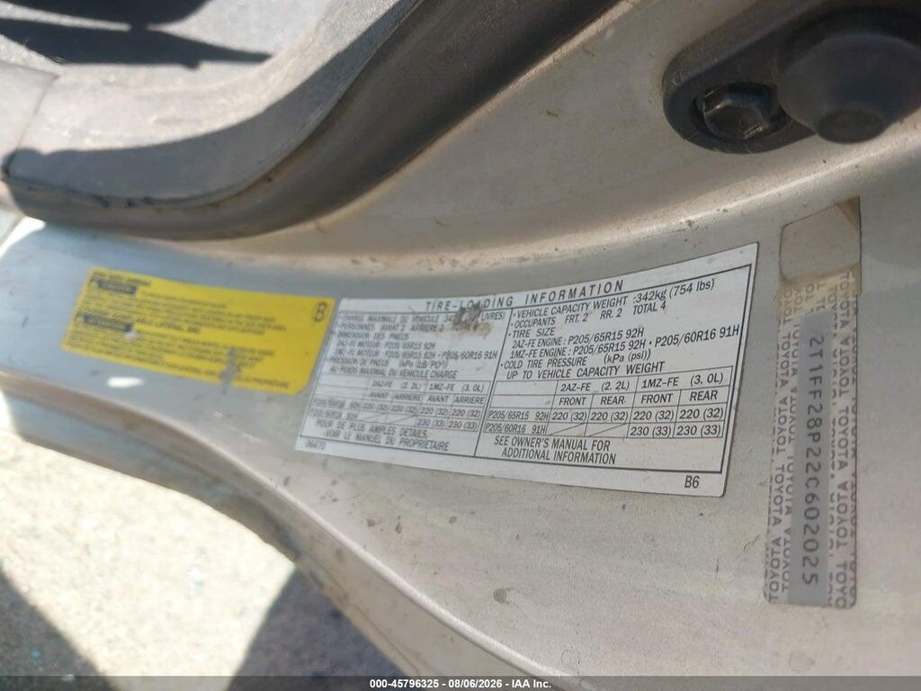 2T1FF28P22C602025 2002 TOYOTA CAMRY SOLARA photo no. 9