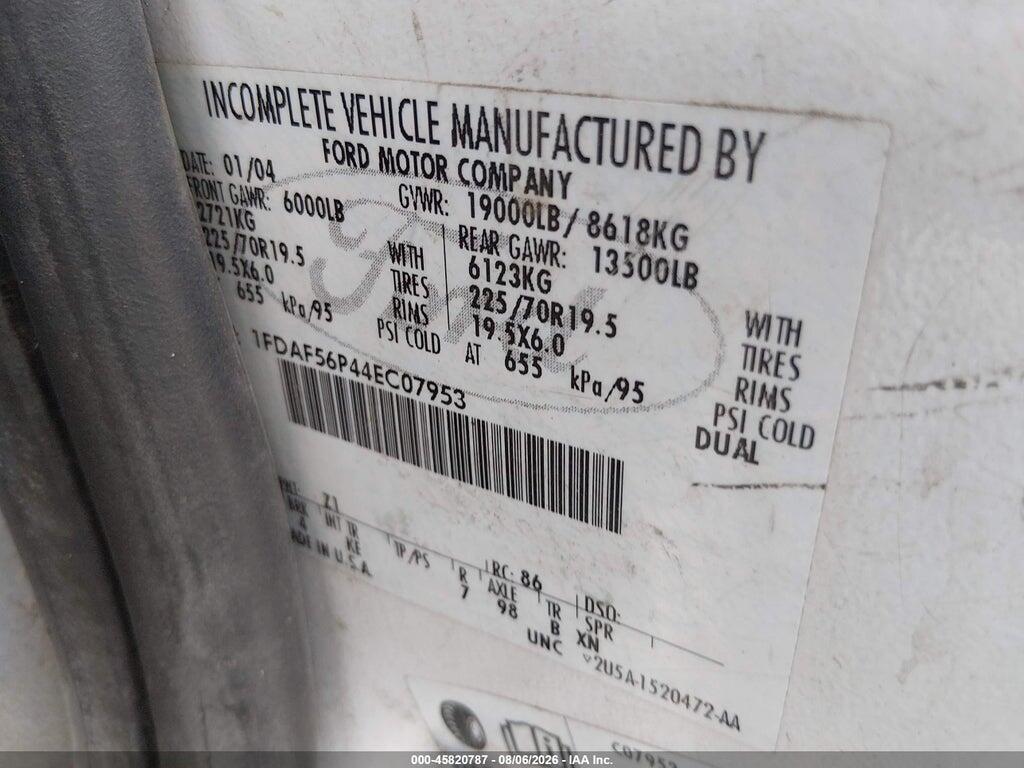 1FDAF56P44EC07953 2004 FORD F-550 photo no. 8