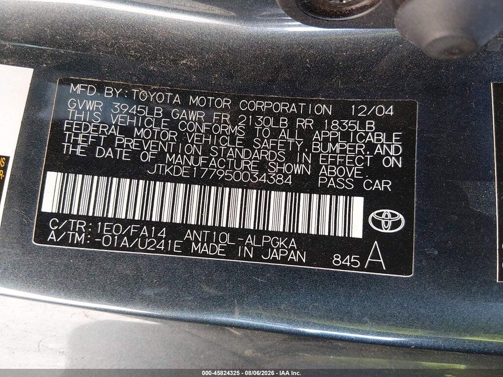 JTKDE177950034384 2005 SCION TC photo no. 9