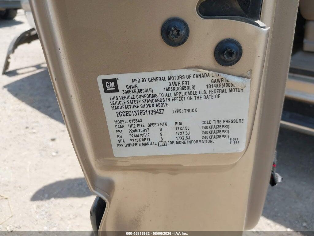 2GCEC13T651136427 2005 CHEVROLET SILVERADO 1500 photo no. 9