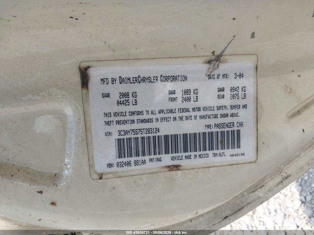3C3AY75S75T283124 2005 CHRYSLER PT CRUISER photo no. 9