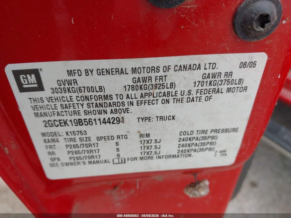 2GCEK19B561144294 2006 CHEVROLET SILVERADO 1500 photo no. 9