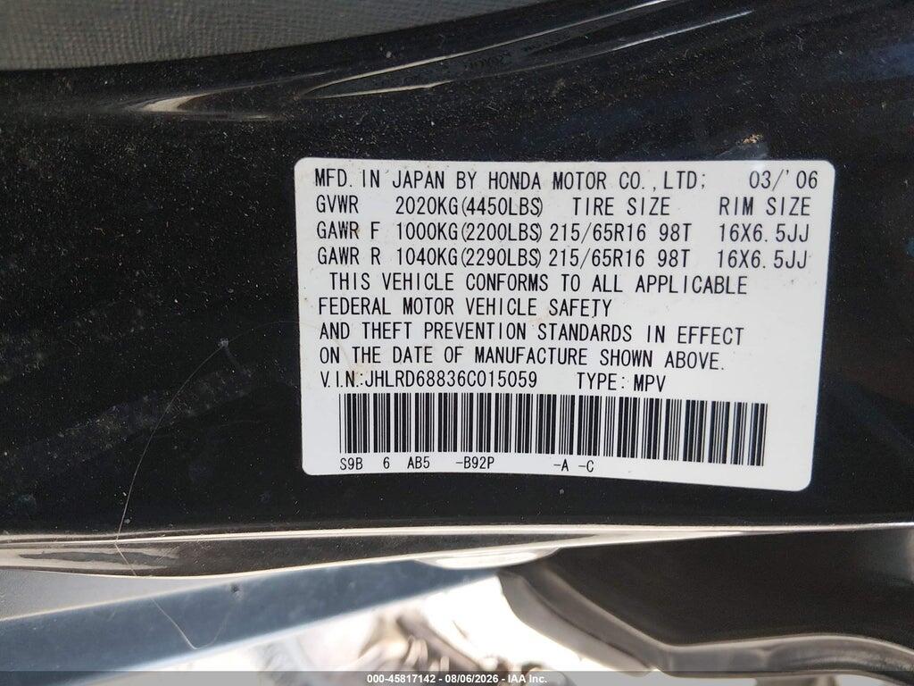 JHLRD68836C015059 2006 HONDA CR-V photo no. 9