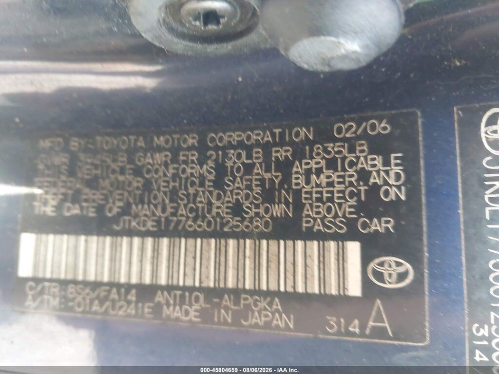 JTKDE177660125680 2006 SCION TC photo no. 9