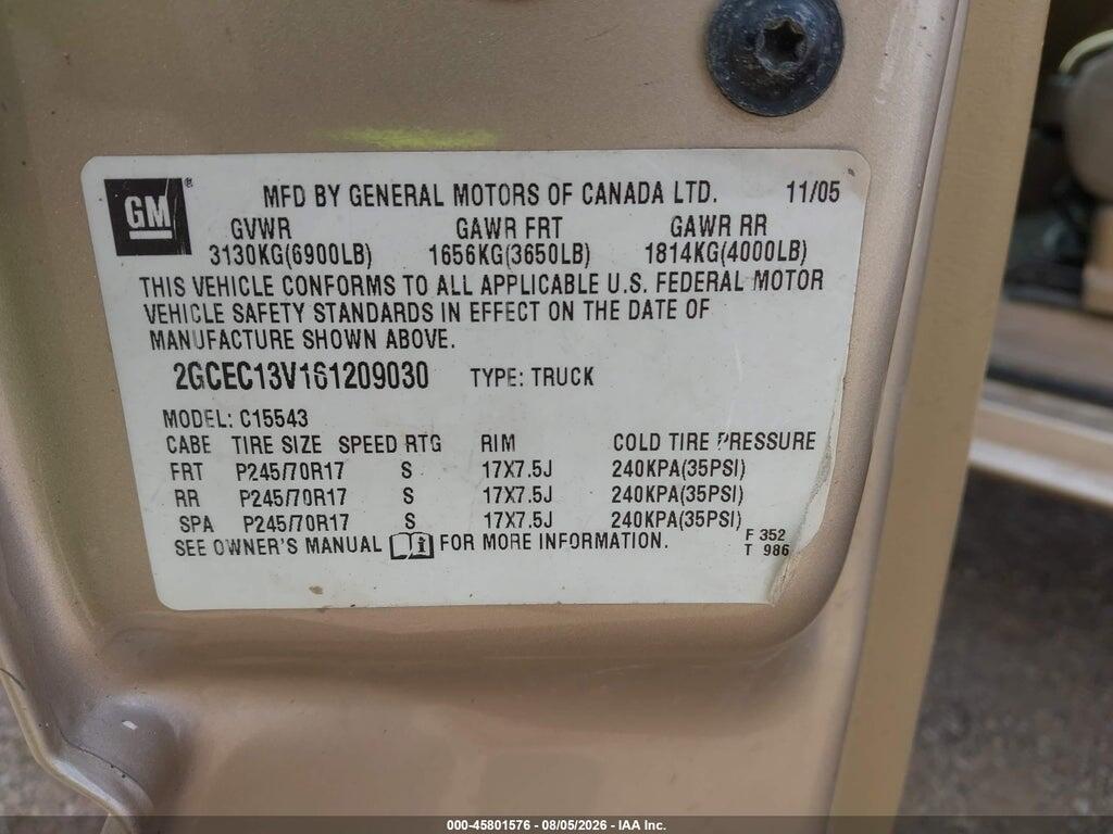 2GCEC13V161209030 2006 CHEVROLET SILVERADO 1500 photo no. 9
