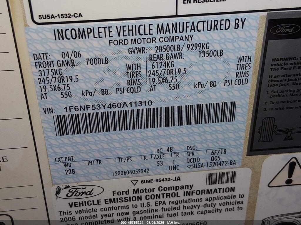 1F6NF53Y460A11310 2006 FORD F550 photo no. 9