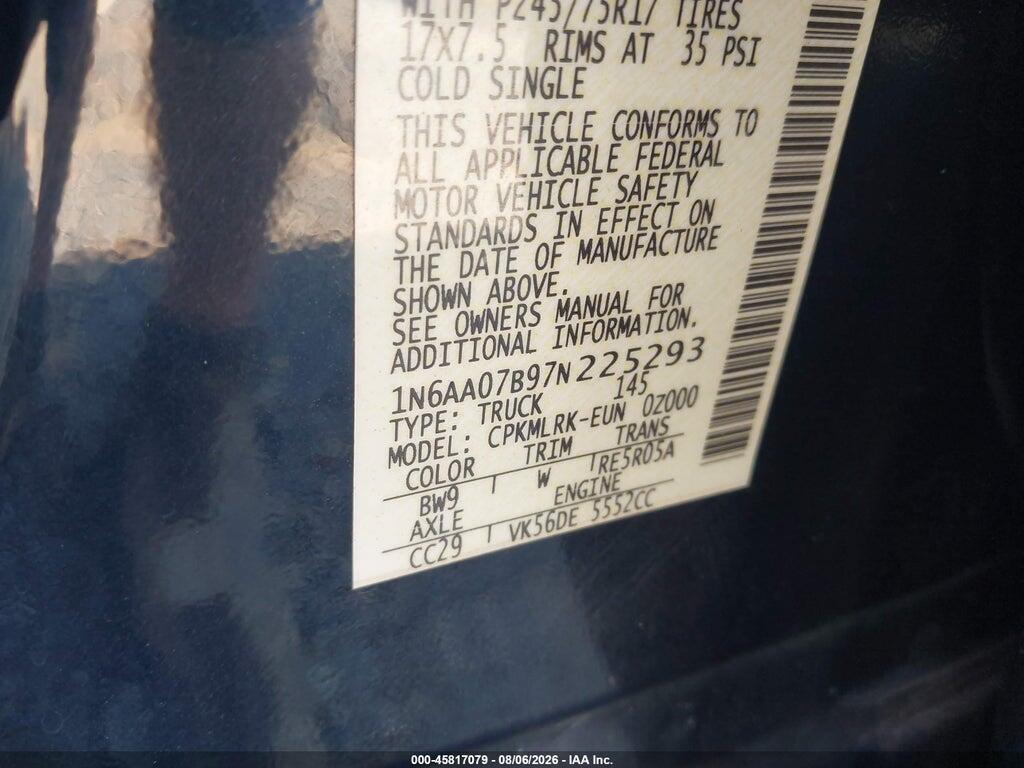 1N6AA07B97N225293 2007 NISSAN TITAN photo no. 9