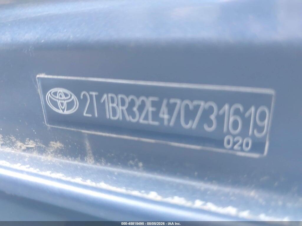 2T1BR32E47C731619 2007 TOYOTA COROLLA photo no. 12