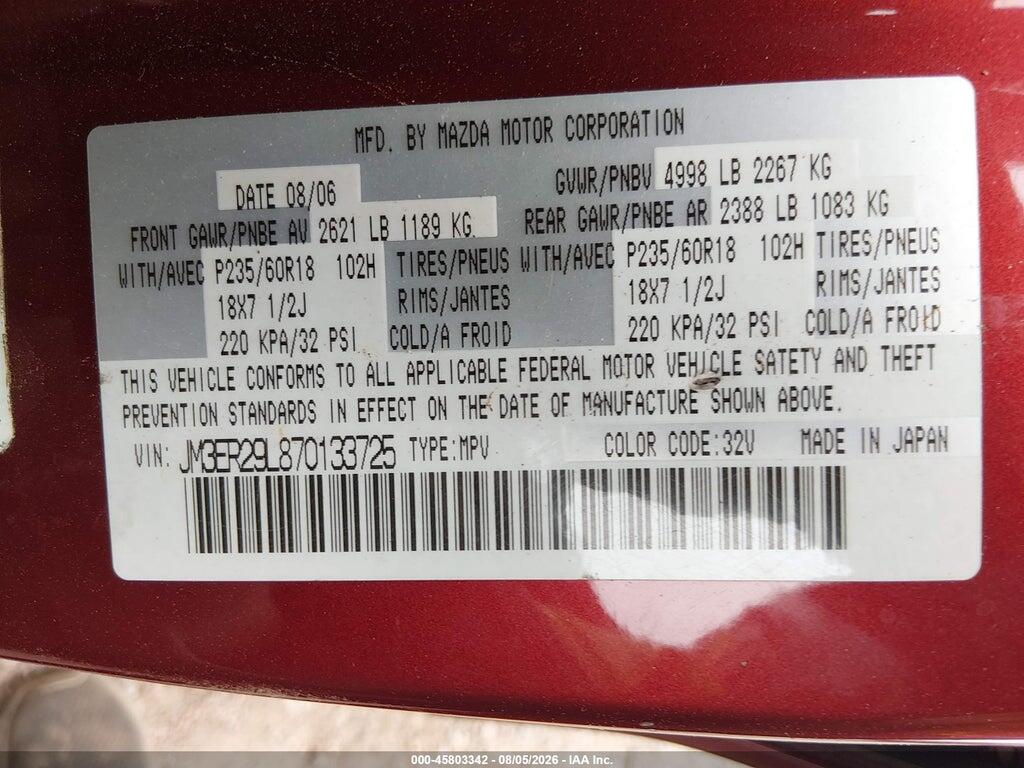 JM3ER29L870133725 2007 MAZDA CX-7 photo no. 9