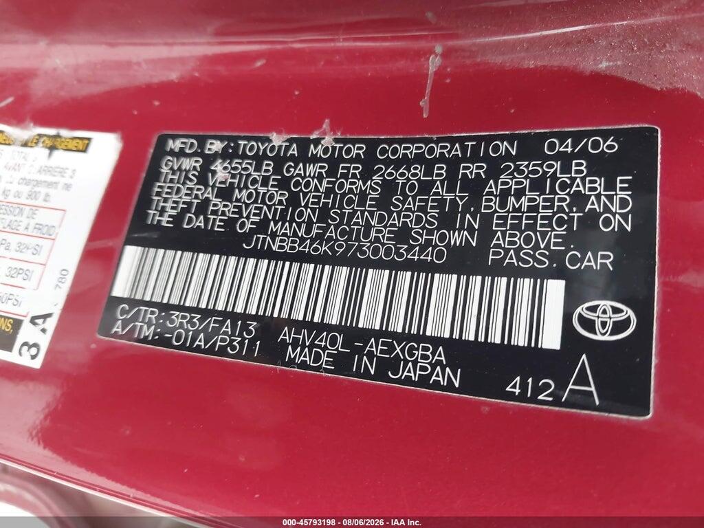 JTNBB46K973003440 2007 TOYOTA CAMRY HYBRID photo no. 9
