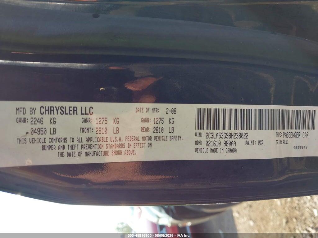 2C3LA53G98H238022 2008 CHRYSLER 300 photo no. 9