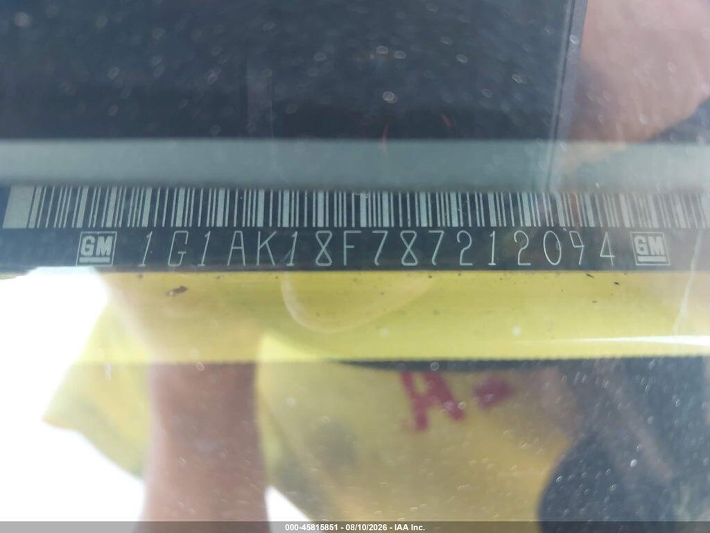 1G1AK18F787212094 2008 CHEVROLET COBALT photo no. 9
