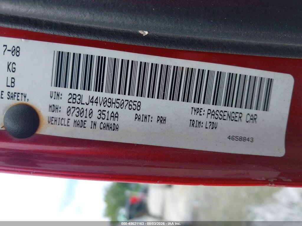 2B3LJ44V09H507658 2009 DODGE CHALLENGER photo no. 9