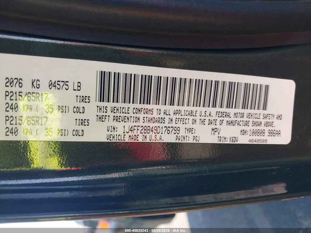 1J4FF28B49D176799 2009 JEEP PATRIOT photo no. 9