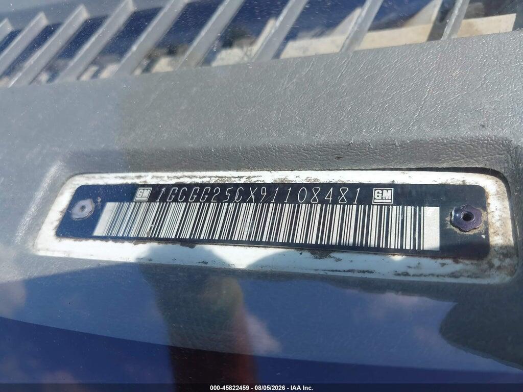 1GCGG25CX91108481 2009 CHEVROLET EXPRESS photo no. 9