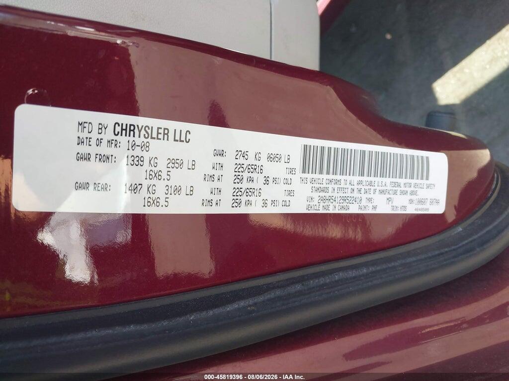 2A8HR54129R522410 2009 CHRYSLER TOWN & COUNTRY photo no. 9