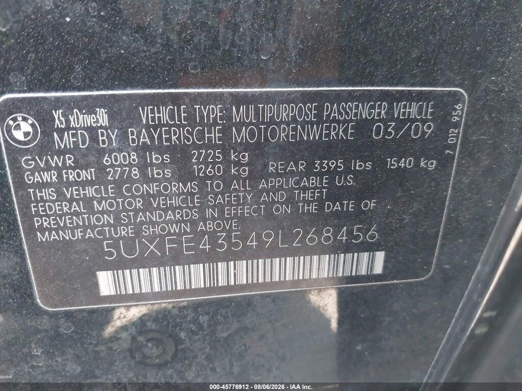 5UXFE43549L268456 2009 BMW X5 photo no. 9