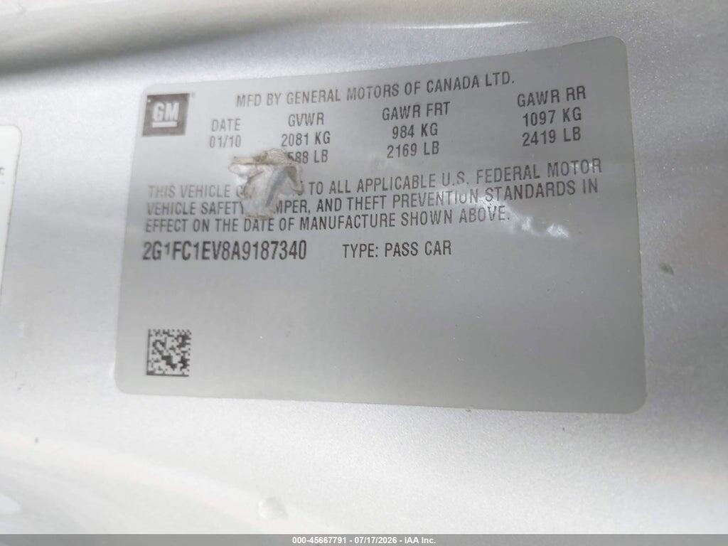 2G1FC1EV8A9187340 2010 CHEVROLET CAMARO photo no. 9