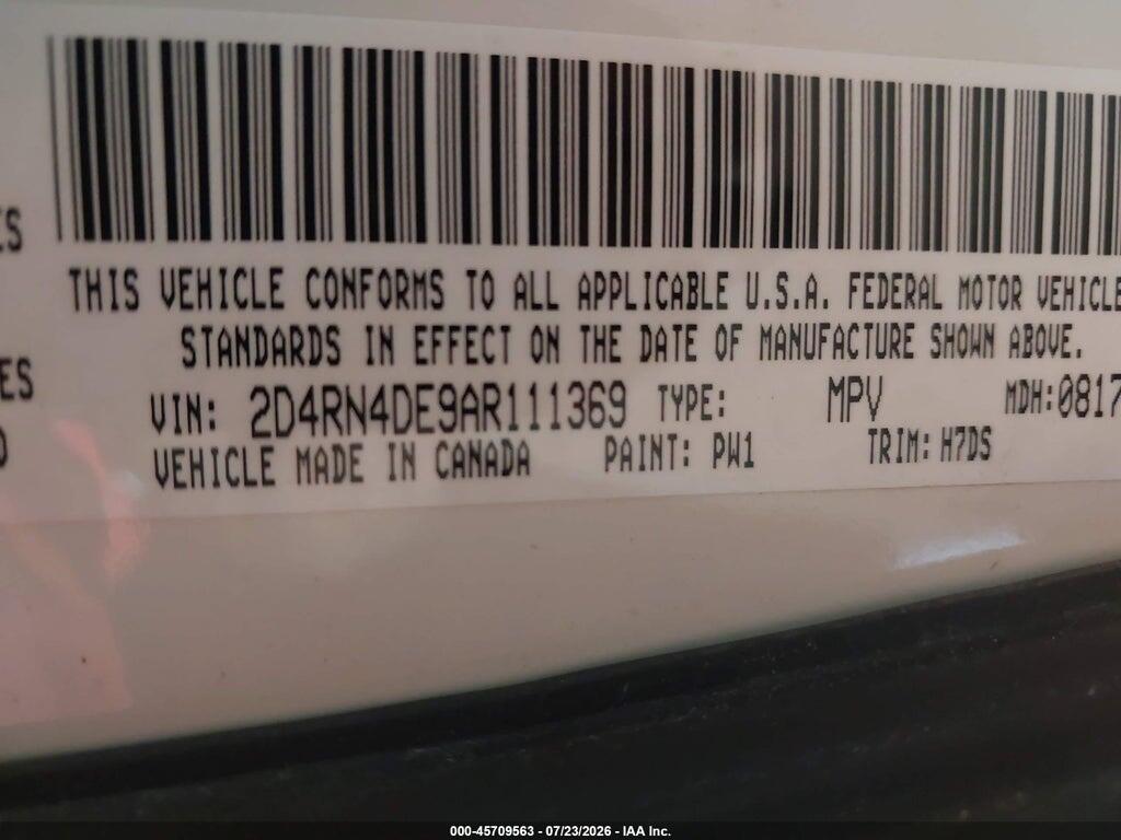 2D4RN4DE9AR111369 2010 DODGE GRAND CARAVAN photo no. 9