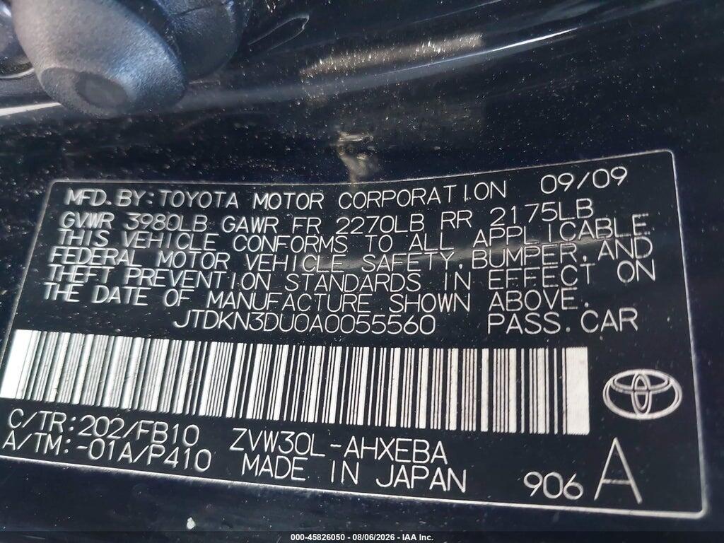 JTDKN3DU0A0055560 2010 TOYOTA PRIUS photo no. 9