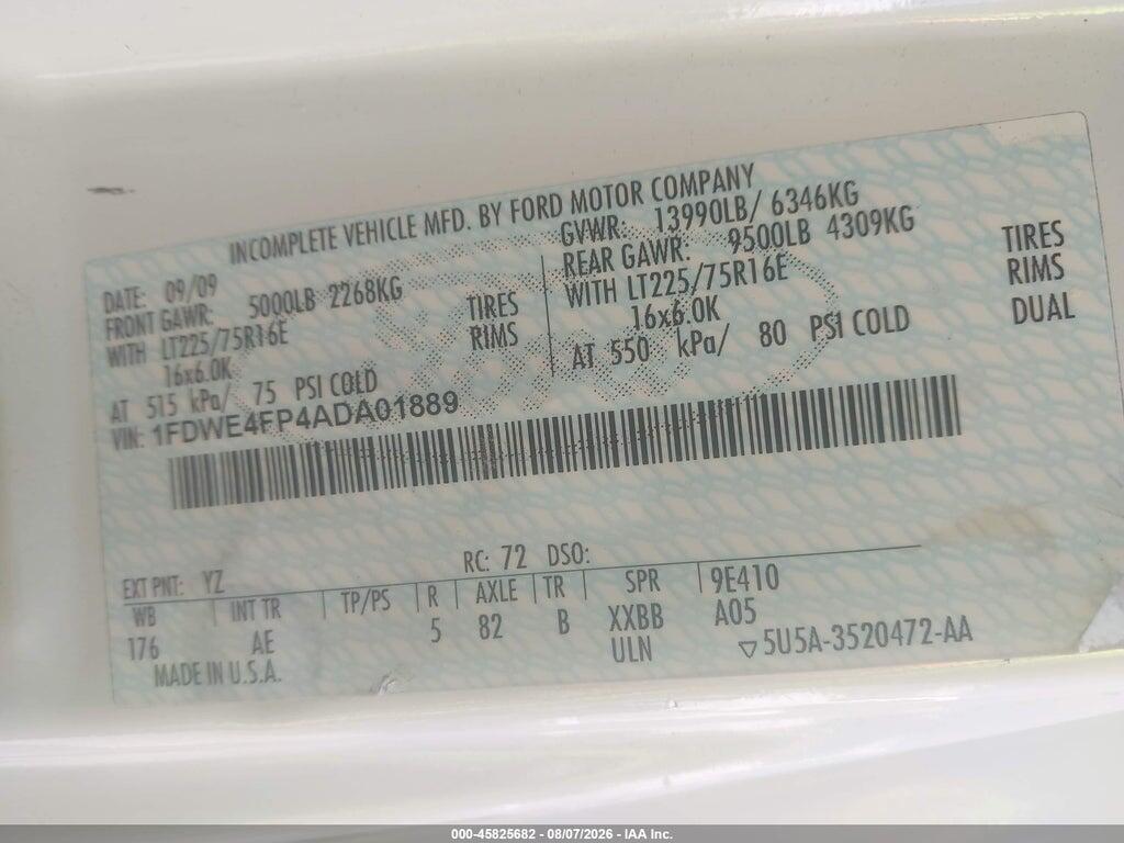 1FDWE4FP4ASA01889 2010 FORD E-450 CUTAWAY photo no. 8